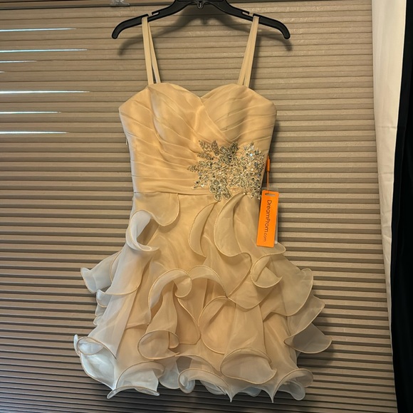 Champagne homecoming/prom dress size small NWT - Picture 1 of 5